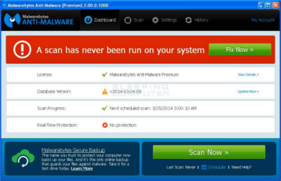 Malwarebytes screenshot