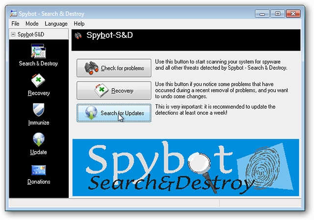 Spybot Search And Destroy screenshot